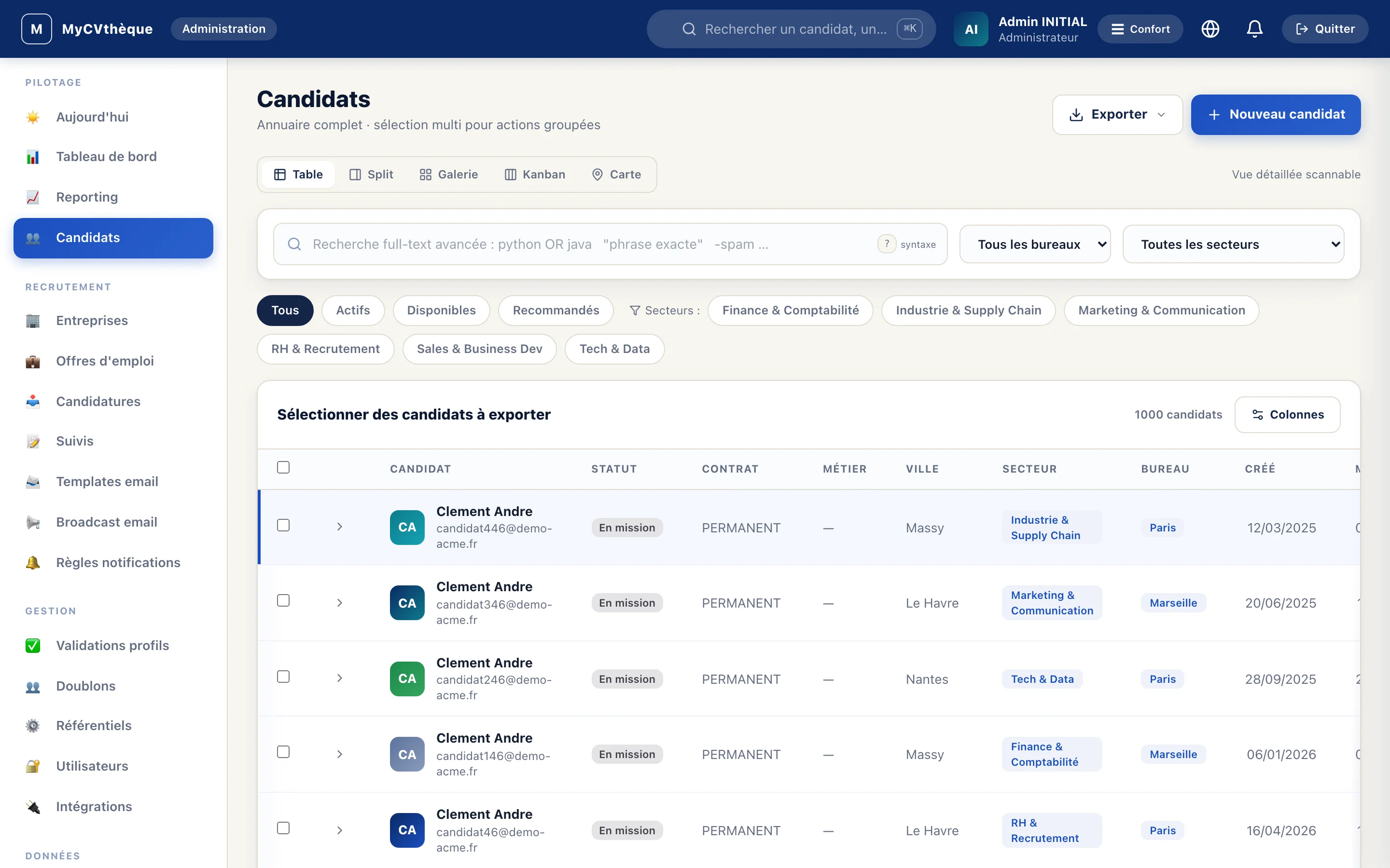 équipe RH MyCVthèque, logiciel ATS multi-utilisateur